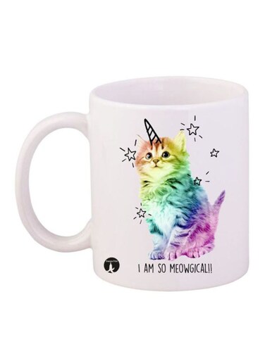 Printed Mug White/Blue/Purple 12ounce