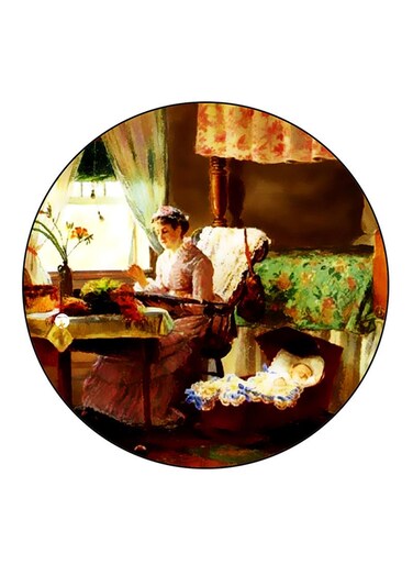 Vintage Art Printed Fridge Magnet Multicolour