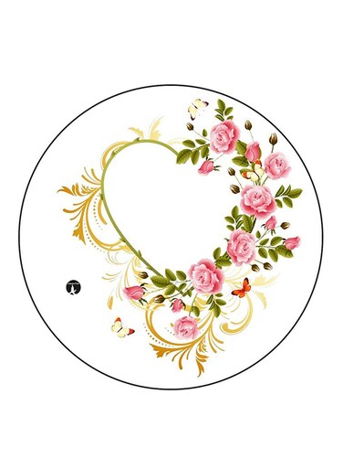 Flowers Printed Fridge Magnet Round Multicolour