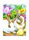 Rabbit Themed Metallic Plate White/Yellow/Purple 20x15cm