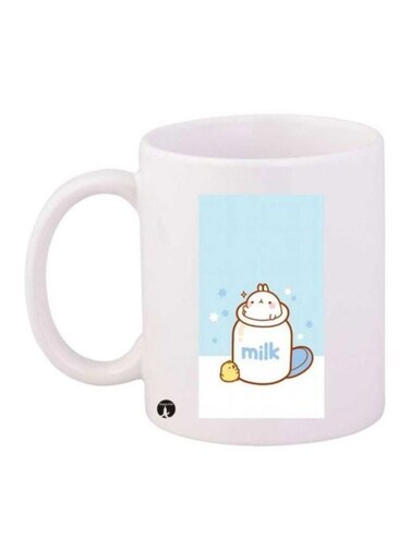 Rabbit Video Game Printed Coffee Mug White/Blue/Yellow