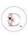 Alphabet D Floral Printed Fridge Magnet White/Pink/Green 5.5cm
