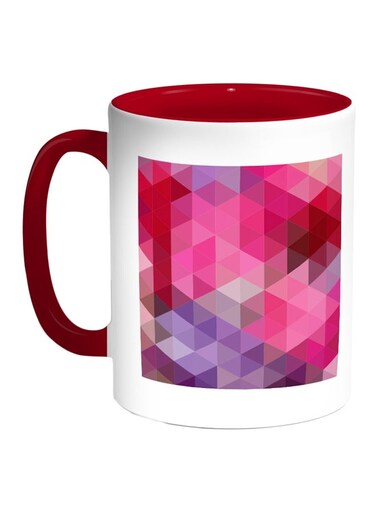 Triangle Printed Coffee Mug Red/White/Purple