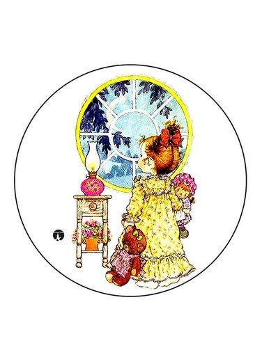 A Girl Printed Fridge Magnet Multicolour