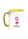 Keep Calm And Eat Macarons Printed Coffee Mug Yellow/White 11ounce