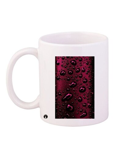 Water Drop Printed Coffee Mug White/Purple/Black 11ounce