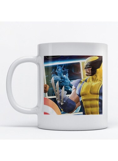 Marvel Characters Printed Mug White/Blue/Yellow