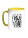 Face Of A Tiger Printed Coffee Mug Yellow/Grey/Black
