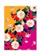 Floral Themed Metallic Plate Yellow/Green/Pink 20x15cm