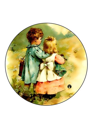 Vintage Art Printed Fridge Magnet Multicolour