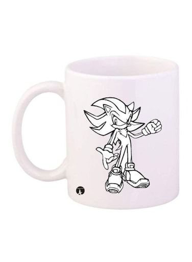 Sonic Video Game Printed Coffee Mug White/Black