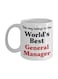 World's Best General Manager Printed Coffee Mug White/Red/Black
