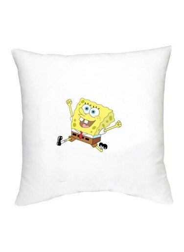 SpongeBob Character Printed Cushion White/Yellow/Brown 16x16inch