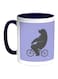 Bear Driving A Bicycle Printed Coffee Mug Blue/White/Grey 11ounce