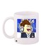 Printed Ceramic Coffee Mug White/Blue/Beige