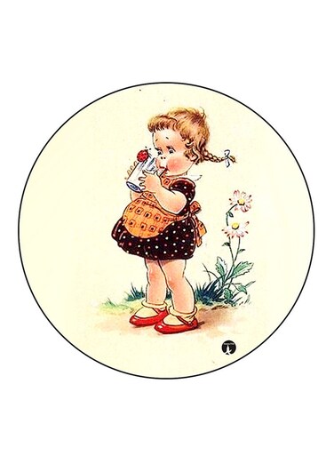 Vintage Art Printed Fridge Magnet Multicolour