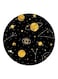Planet Printed Fridge Magnet Black/Yellow/White 5.5cm