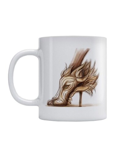 Lion Shoes Printed Mug White/Brown
