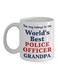 This Mug Belongs To The World's Best Police Officer Grandpa Printed Coffee Mug White/Blue/Red 325ml