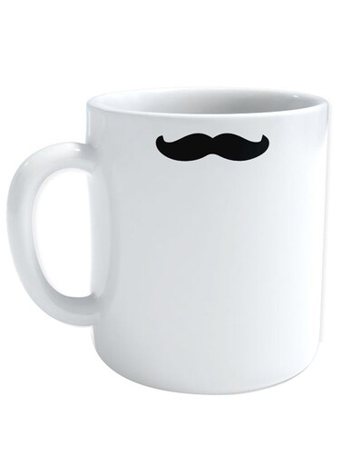 Funky Moustache Coffee Mug White