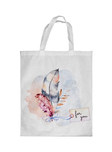 For You Printed Shopping Bag White