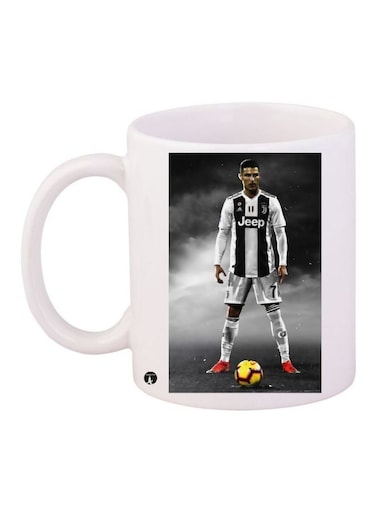 Cristiano Ronaldo Printed Coffee Mug White/Black/Yellow 11ounce