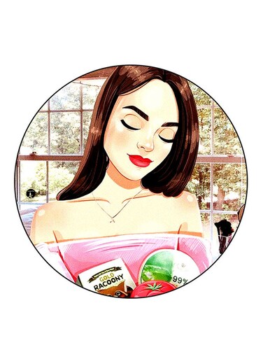 Woman Printed Fridge Magnet Multicolour