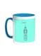 Landmarks - Big Ben Clock Printed Coffee Mug Turquoise/White 11ounce