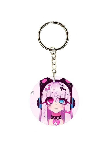 Cartoon Girl Printed Keychain