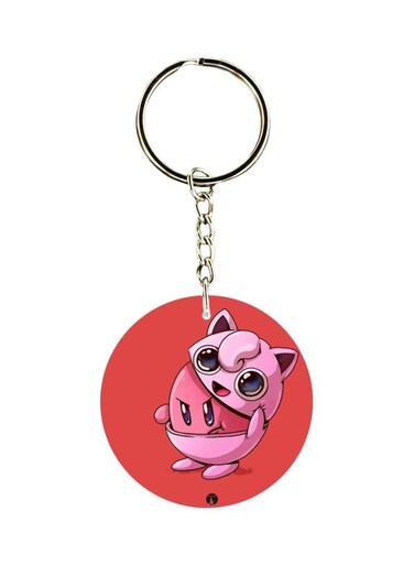Pokemon Jigglypuff Printed Double Sided Keychain
