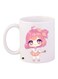 Cartoon Girl Printed Coffee Mug White/Pink/Beige 11ounce