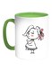 Cartoon Drawings - Rabbits Printed Coffee Mug White/Green 11ounce