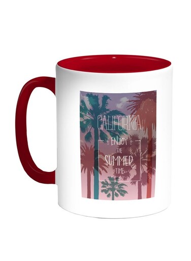 Enjoy The Summer Time Printed Coffee Mug Red/White/Blue 11ounce