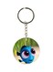 Dual Side Disney Character Printed Keychain Silver/Blue/Green