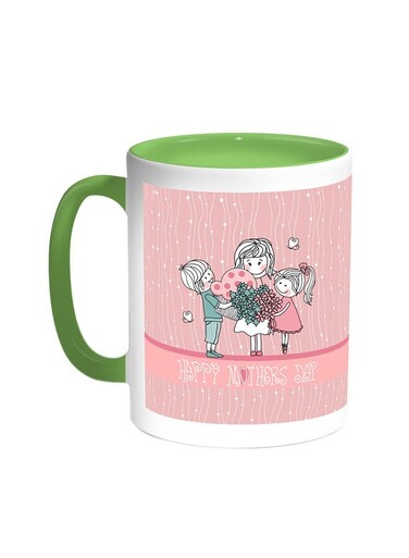 Happy Mother's Day Printed Coffee Mug Green/White 11ounce