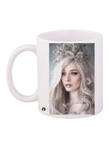 Printed Coffee Mug White/Beige/Blue
