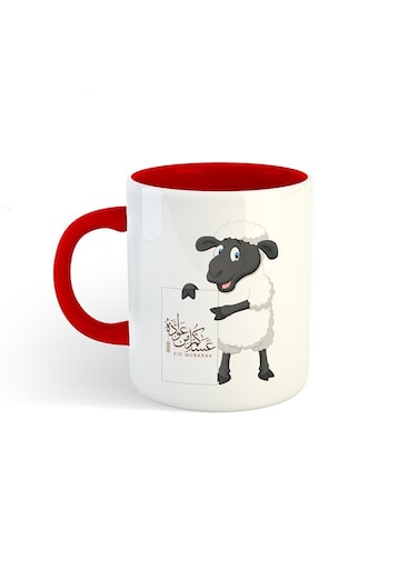 Eid Al-Adha Sheep Printed Mug White/Red
