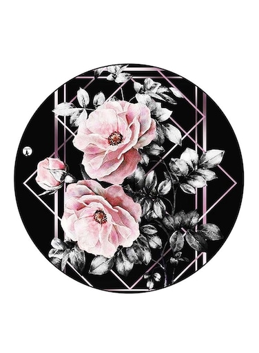 Flowers Printed Fridge Magnet Round Multicolour