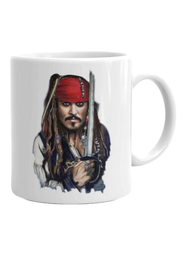 Jack Sparrow Printed Mug White/Black/Red Standard