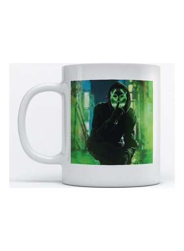 Mug Neon Mask for Coffee and Tea White