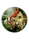 Vintage Art Printed Fridge Magnet Round Multicolour