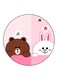 Bear And Rabbit Printed Fridge Magnet Round Multicolour