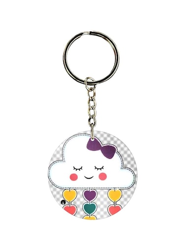 Cloud Printed keychain