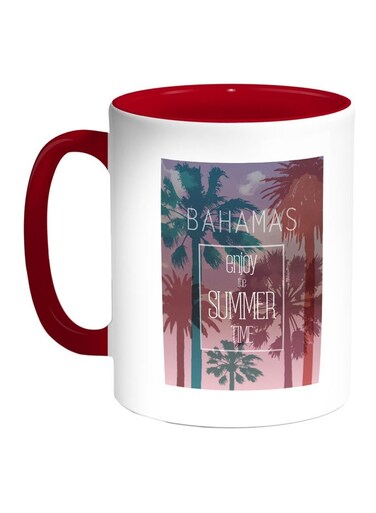 Enjoy The Summer Time Printed Coffee Mug Red/White/Blue