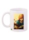 Cartoon Girl And Boy Printed Coffee Mug White/Brown/Yellow