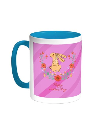 Happy Mother's Day Printed Coffee Mug Turquoise/White 11ounce