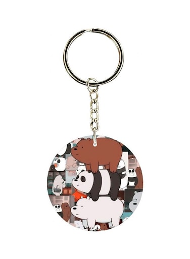 Bear Printed Double Sided Keychain
