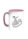 Arabic Letters Printed Coffee Mug Pink/White 11ounce