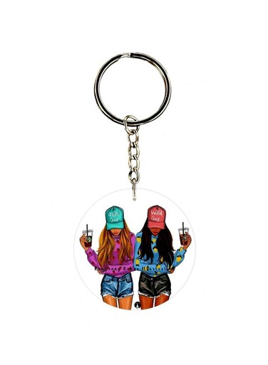 Girl Printed Dual Sided Keychain