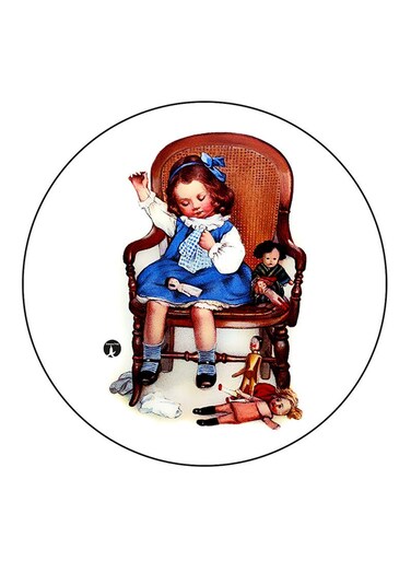 Girl Printed Fridge Magnet Multicolour